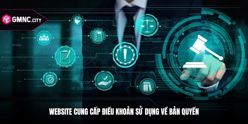Website cung cấp điều khoản sử dụng về bản quyền